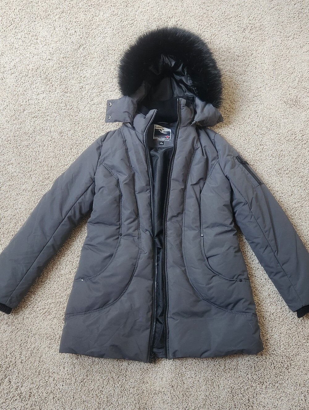Halitech Grey Heavyweight Insulated Parka Jacket Size L